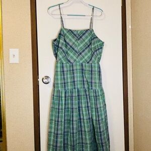 Chic Green Plaid Maxi Dress